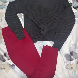 Chic burnt red ankle pants